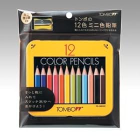 【クリックで詳細表示】トンボ ミニ色鉛筆12色NQ削り器付パック BCA-151