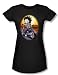 Betty Boop Juniors T-shirt Wild Biker Black Tee, Medium