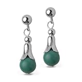 Sterling Silver and Turquoise Squash Blossom Earrings