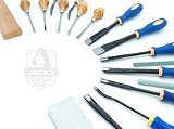 Professional Wood Carving Chisels with Cloth Pouch - 18 Piece