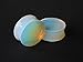 The Madd Hatter Organic Moon Stone, Aragonite, Opalite, Opal Double Sided Flare Plugs (1 Pair) Different 5/8