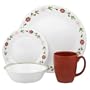 Corelle Contours Spring Pink 16-Piece Dinnerware Set, Service for 4