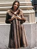 EXCEPTIONAL RACCOON FUR COAT sz6 #3582