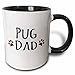 3dRose Pug Dog Dad Mug, 11 oz, Black