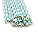 25 Paper Drinking Straws Mint Green Stripes 7.75