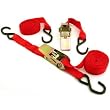 2 Ratchet Tie Down Straps Cargo Boats Trailers 1" x 15'