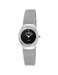 Skagen Black Dial Stainless Steel Ladies Watch 432SSSB