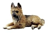 GERMAN SHEPHERD Dog Puppy lays Black and Tan FIGURINE Resin 6319