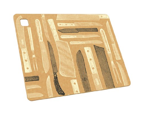 Epicurean Designer Series Cutlery Pattern 14 by 11-Inch Cutting Board, Natural