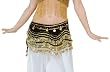 Black Velvet Rectangular Hip Scarf with Gold Coins
