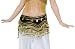 Black Velvet Rectangular Hip Scarf with Gold Coins