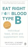Eat Right For Blood Type B: Individual Food, Drink and Supplement lists (Eat Right for Your Blood Type)