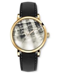 SPRAWL Aanalog Fashion Series Gold Ladies Watches of Genuine Black Leather Strap,Unique Wrist Watch for Women Girls Designed with Outside the window