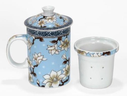 "All Natural Handmade ""Blue Pottery"" Infuser Tea/Coffee Mug" "All Natural Handmade ""Blue Pottery"" Infuser Tea/Coffee Mug"