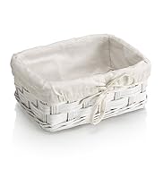 White Rattan Lined Basket