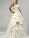 Hochzeits-shop-hamburg S0552 Solo Träger Brautkleid mit Reißverschluß u. Schleppe Ivory/Champagner Gr.36