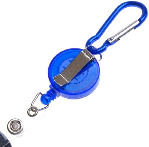 BIRCH's Unisex ID Badge Card Holder Retractable Reel Belt Clip Name Tag Keychain (Silver)