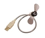 USB Ventilator mit Schwanenhals - Flexibler Chrom-Schwanenhals - Stromversorgung ?ber USB Port - Drehzahl 2.500 Umdrehungen p/Min - Weiche Ventilatorbl?tter ohne Verletzungsgefahr - USB Ventilator f?r Notebook und PC