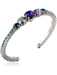 Sorrelli "Northern Lights" Delicate Crystal Cluster Silver-Tone Cuff Bracelet, 2.25"