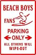 BEACH BOYS PARKING ONLY classic street sign