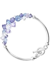 SCBR021 .925 Sterling Silver Multicolor Swarowski Crystals 7.5" Bracelet Toggle Clasp MADE WITH SWAROVSKI ELEMENTS