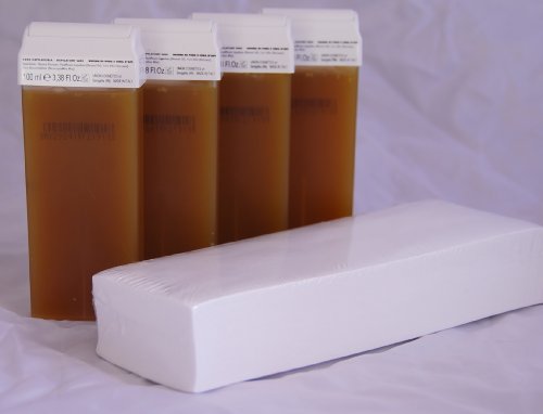 Wachspatronen Honig 100ml. 4 St&uuml;ck + \"100 Vliesstreifen Glatt Made in Germany\" Preisvergleich