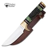 Timber Rattler Emerald Stag Bowie Knife w/ Leather Sheath