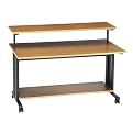 Adjustable Height Workstation- Oak/ Black