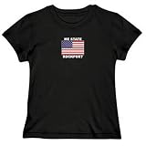 T-Shirt Woman Black " Elegant Usa Flag Rockport " Maine Usa City