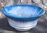 Teal Rim Pottery Bowl 7 inch