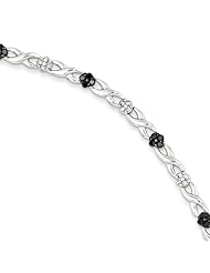 Sterling Silver White & Black Diamond Bracelet
