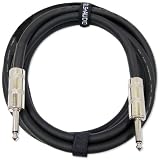 GLS Audio 12 feet Speaker Cable 12AWG Patch Cords - 12 ft 1/4 to 1/4 Professional Speaker Cables Black 12 Gauge Wire - Pro 12' Phono 6.3mm Cord 12G - Single