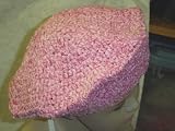 Bcg305rasp, Hand Crocheted Raspberry Chenille and Gimp Tweed Beret for Teens and Womens