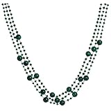 14k Yellow Gold Faceted Green Onyx and Malachite Necklace, 17