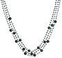 14k Yellow Gold Faceted Green Onyx and Malachite Necklace, 17"