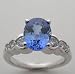 14k White Gold, Genuine Blue Sapphire 2.33 Ct, And Bezel Diamond Rng