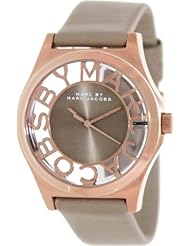 Marc by Marc Jacobs Henry Brown Cut-out Dial Rose Gold Ion-plated Ladies Watch MBM1245