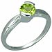 1.00 Carat Round Genuine Peridot Sterling Silver Ring