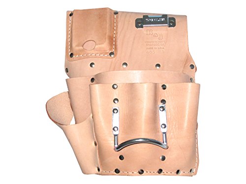 R & J Leathercraft 48515 7 Pocket Leather Drywall Tool Pouch - Right Hand (485MR)