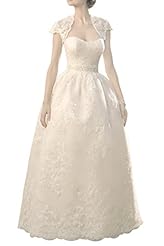 A-line  Sweetheart Sleeveless Lace  Ball Gown Wedding Dress/Tunic  with a Brush/Sweep Train 