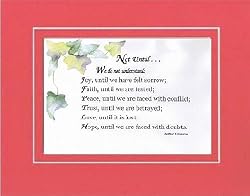 [Motivational Sayings] - We Do Not Understand. . . 'til. . . 8 x 10 Inches Sayings set in Double Beveled Matting