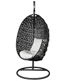 North 88 Outdoor Cadby Hanging Chair, Black Rattan