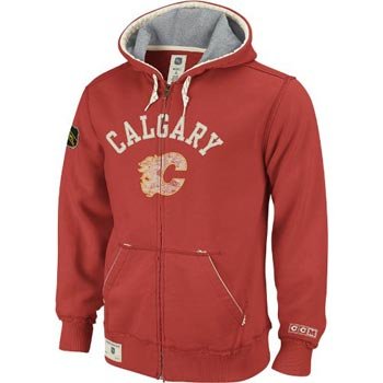 Calgary Flames Vintage CCM Classic Fleece Full Zip Sweatshirt - XXL