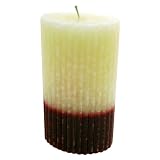 Dual color Oval Corrugated Pillar Candle Burgundy/Ivory 3X6 C529 41DPSZR73GL. SL160 Dual color Oval Corrugated Pillar Candle Burgundy/Ivory 3X6 C529