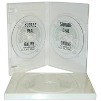 10 Standard White DOUBLE DVD Empty Replacement Boxes with Wrap Around Sleeve #DVBR14DOWH (14mm) (2DVD)