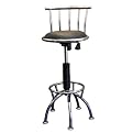 Adjustable-Height Swivel Barstool - Chrome/ Black