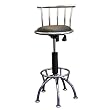 Adjustable-Height Swivel Barstool - Chrome/ Black
