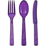 Party Dimensions 48 Count Plastic Cutlery Combo, Purple