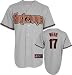 Brandon Webb Jersey: Adult 2010 Majestic Road Grey Replica #17 Arizona Diamondbacks Jersey - Small