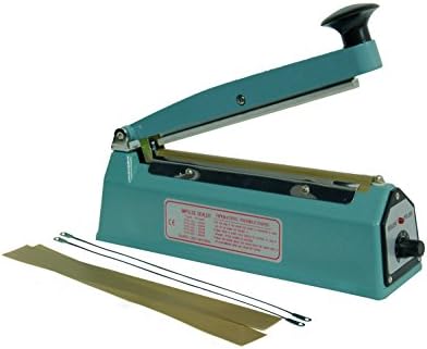 8"/12"/16" Manual Heat Impulse Bag Sealer Poly Sealing Closer with Spare Kits (Aluminum, 8")